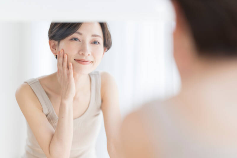 肌が綺麗になった女性